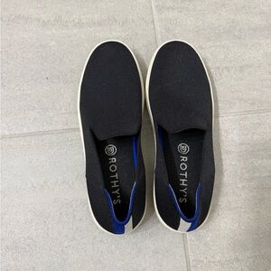 Rothy's Black and Blue Women's Slip-On Sneakers